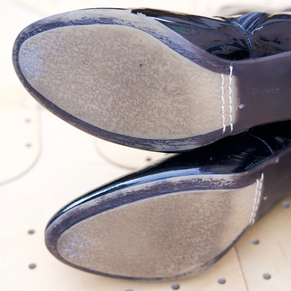 Aquatalia Rhumba Low Black Retro Patent Leather Boots Made In Italy Woman's 10 - Picture 10 of 16